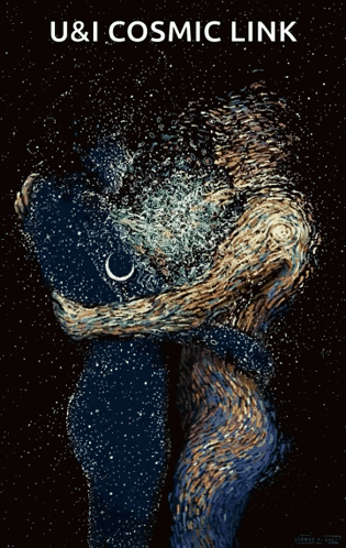 Poster For U & I Cosmic Link Two People Hugging