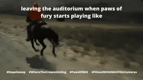 Poster: Leaving Auditorium When Paws of Fury Plays