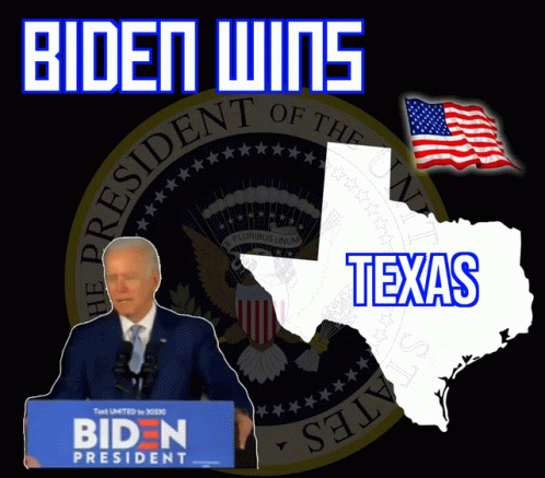 Poster Saying Biden Wins Texas With Map