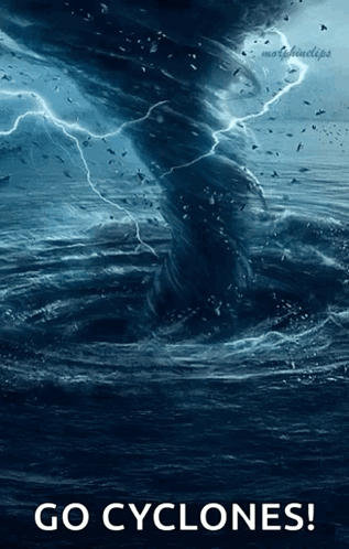 Poster Saying Go Cyclones With Tornado GIF