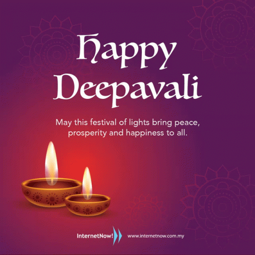 Poster Saying Happy Deepavali With Candles GIF