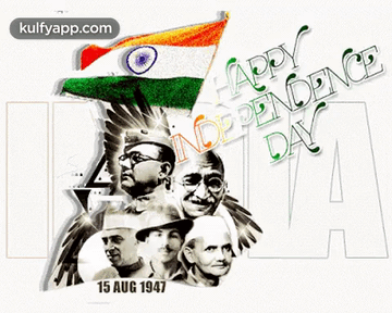 Poster Saying Happy Independence Day With Flag