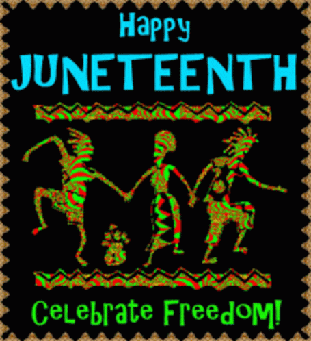 Poster Saying Happy Juneteenth and Celebrate Freedom