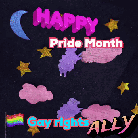 Poster Saying Happy Pride Month Gay Rights Ally GIF