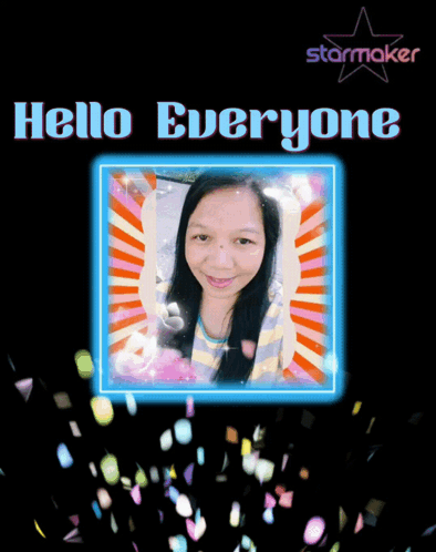 Poster Saying Hello Everyone with Woman