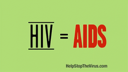 Poster Saying HIV = AIDS With Man GIF