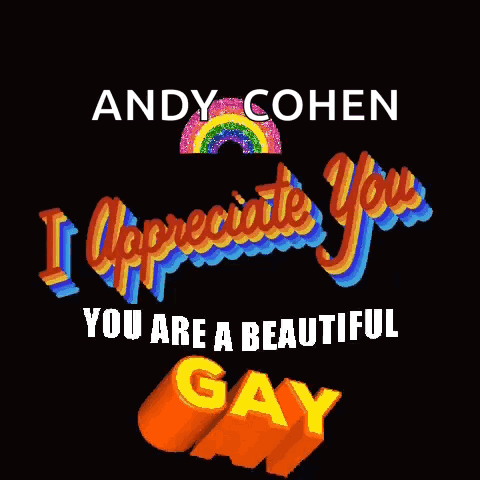Poster Saying I Appreciate You You Are a Beautiful Gay by Andy Cohen