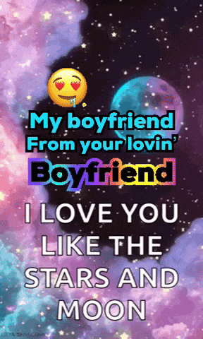 Poster Saying I Love You Like the Stars and Moon