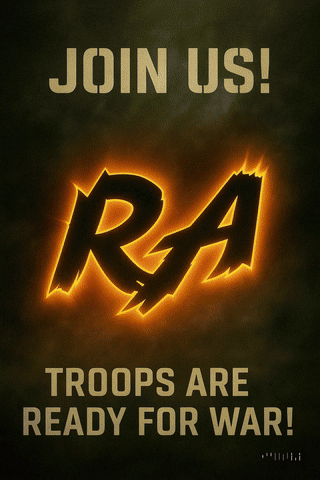 Poster Saying Join Us Troops Are Ready For War