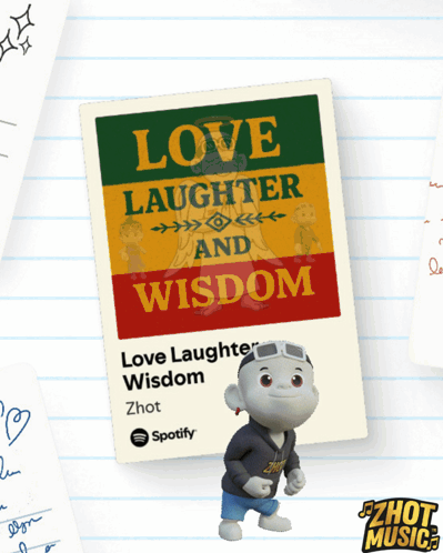 Poster Saying Love Laughter and Wisdom