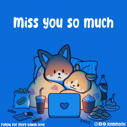 Poster Saying Miss You So Much With Two Dogs
