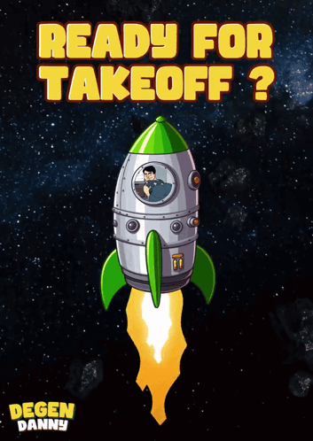 Poster Saying Ready for Takeoff With Rocket