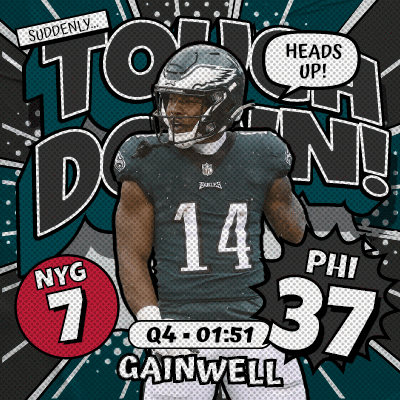 Poster With Football Player Phil Gainwell
