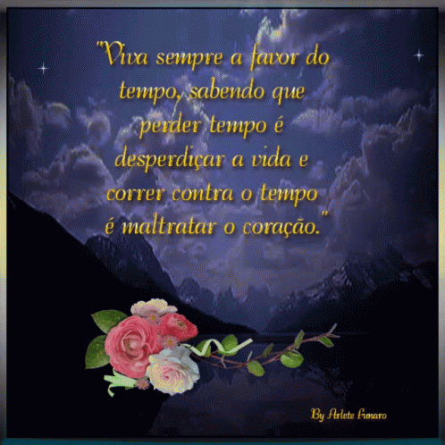 Poster With Foreign Quote And Flowers GIF