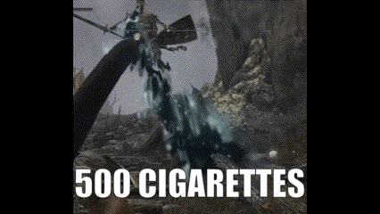 Poster with Person and 500 Cigarettes