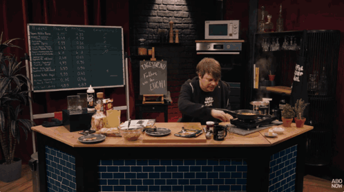 Pot of Macaroni and Cheese Cooking
