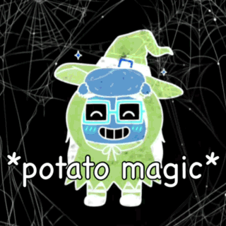 Potato With Witch Hat Saying Potato Magic