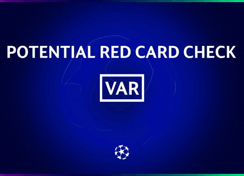 Potential Red Card Check Poster With Soccer Ball GIF