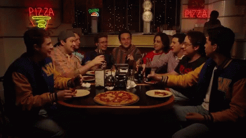 Potluck Pizza Cheers GIF
