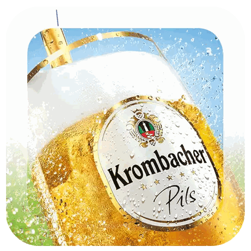 Pouring Krombacher Pils Into Glass