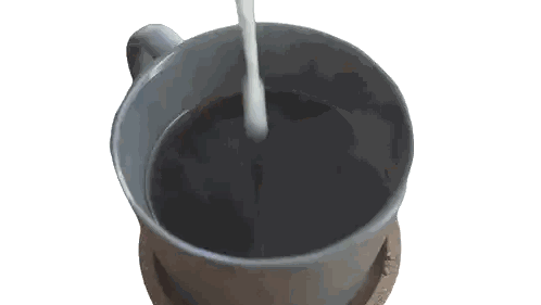 Pouring Milk Into Coffee