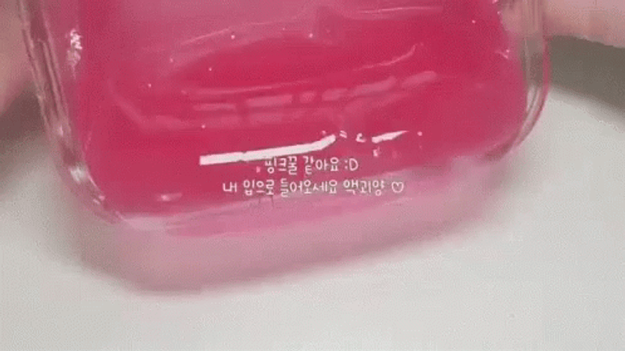 Pouring Pink Translucent Slime GIF