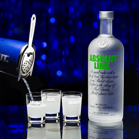 Pouring Three Two Shots Of Vodka GIF