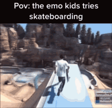 Pov Emo Kid Tries Skateboarding Animation GIF