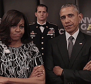 Power Couple The Obamas Looking Serious GIF