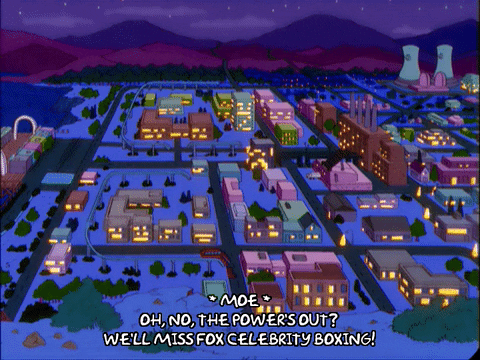 Power Out City Lights Down The Simpsons GIF