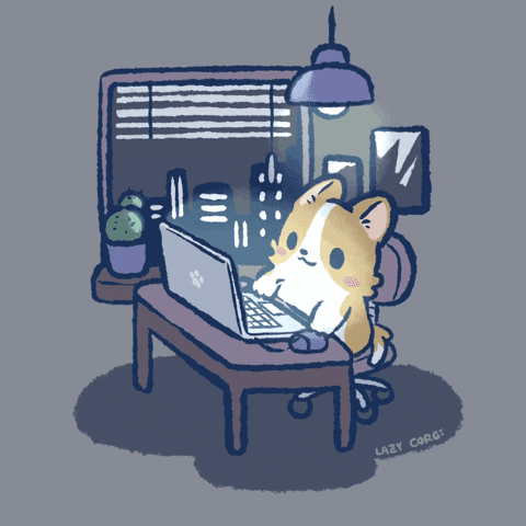 Power Out Scared Cartoon Corgi GIF