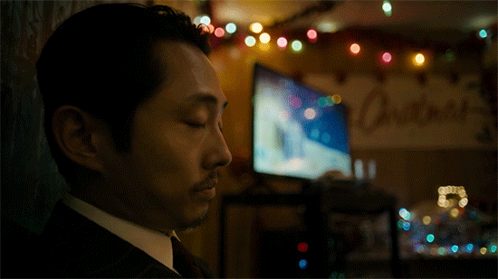 Power Out Steven Yeun Blinking Light GIF