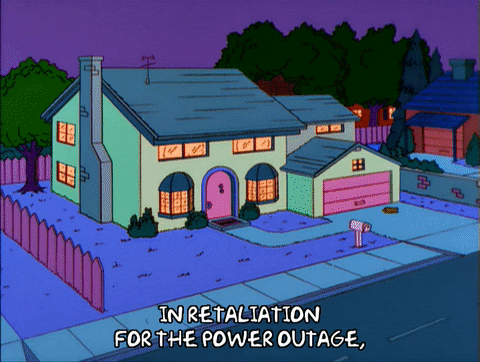 Power Out The Simpsons Watching Tv GIF