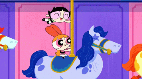 Power Puff Girls Merry Go Round GIF