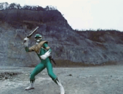 Power Rangers Green Rangers Fight GIF