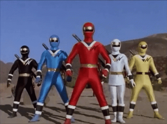 Teamwork Power Rangers Superteam GIF