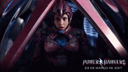 Power Rangers Poster Woman In Red Helmet GIF