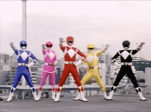 Power Rangers Standing in a Line