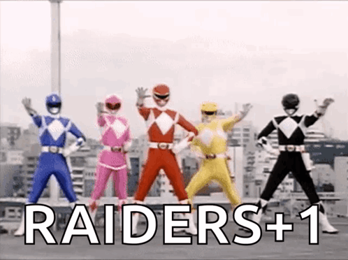 Power Rangers Standing In Front Of City GIF