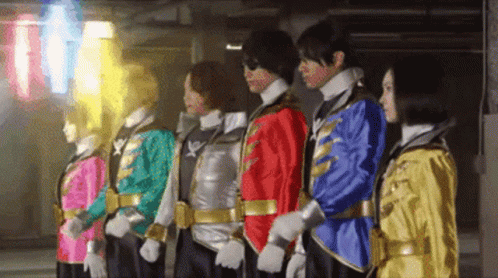 Power Rangers Standing in Line