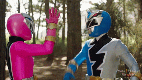 Power Rangers Team High Five GIF