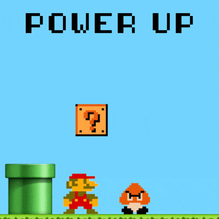 Power Up Super Mario Video Game GIF
