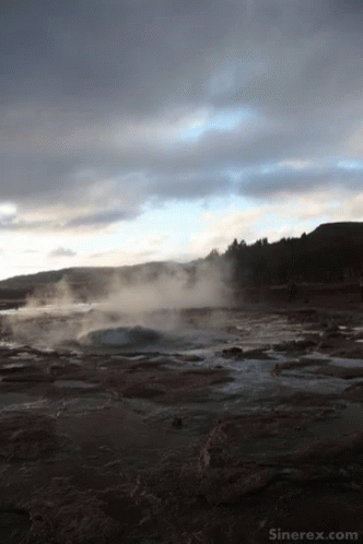 Powerful Geyser Steam GIF