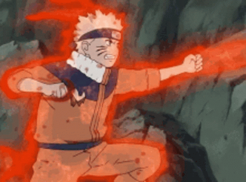 Powerful Nine Tails Naruto Defeats Sasuke GIF