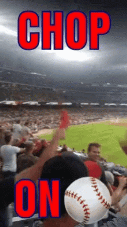 Powerful Tomahawk Chop Baseball Stadium GIF