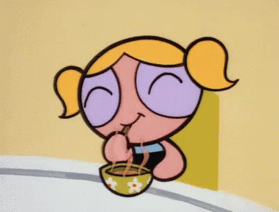 Bubbles Loves Soup Powerpuff Girls GIF