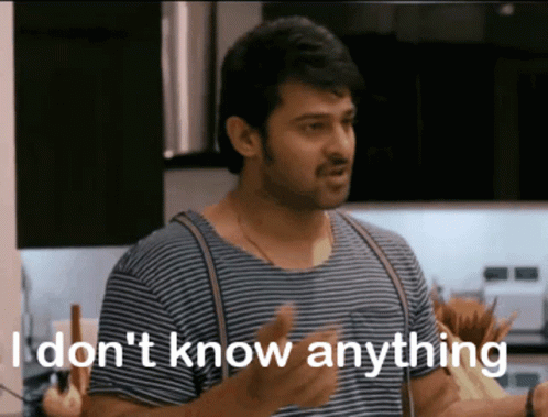 Prabhas Sharing I Know Nothing GIF