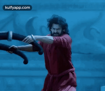 Prabhas Throwing Boomerang GIF