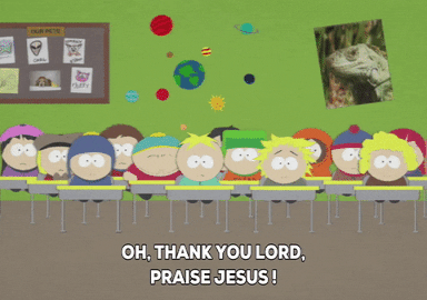 Praise Jesus Eric Cartman South Park GIF