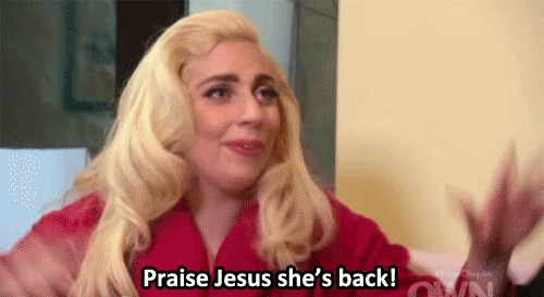 Praise Jesus Excited Lady Gaga GIF